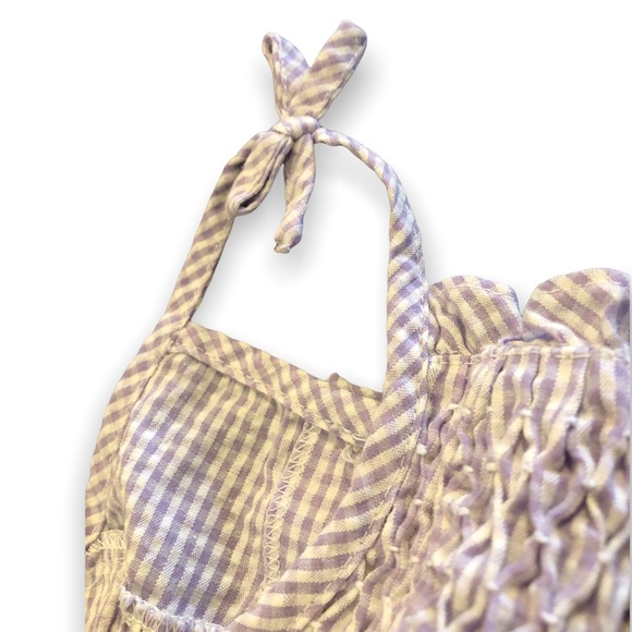 Orient Expressed • Smocked Purple Gingham Seersucker Top - 3 - Picture 6 of 9